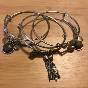 Silver 3 Piece Charm Bracelet